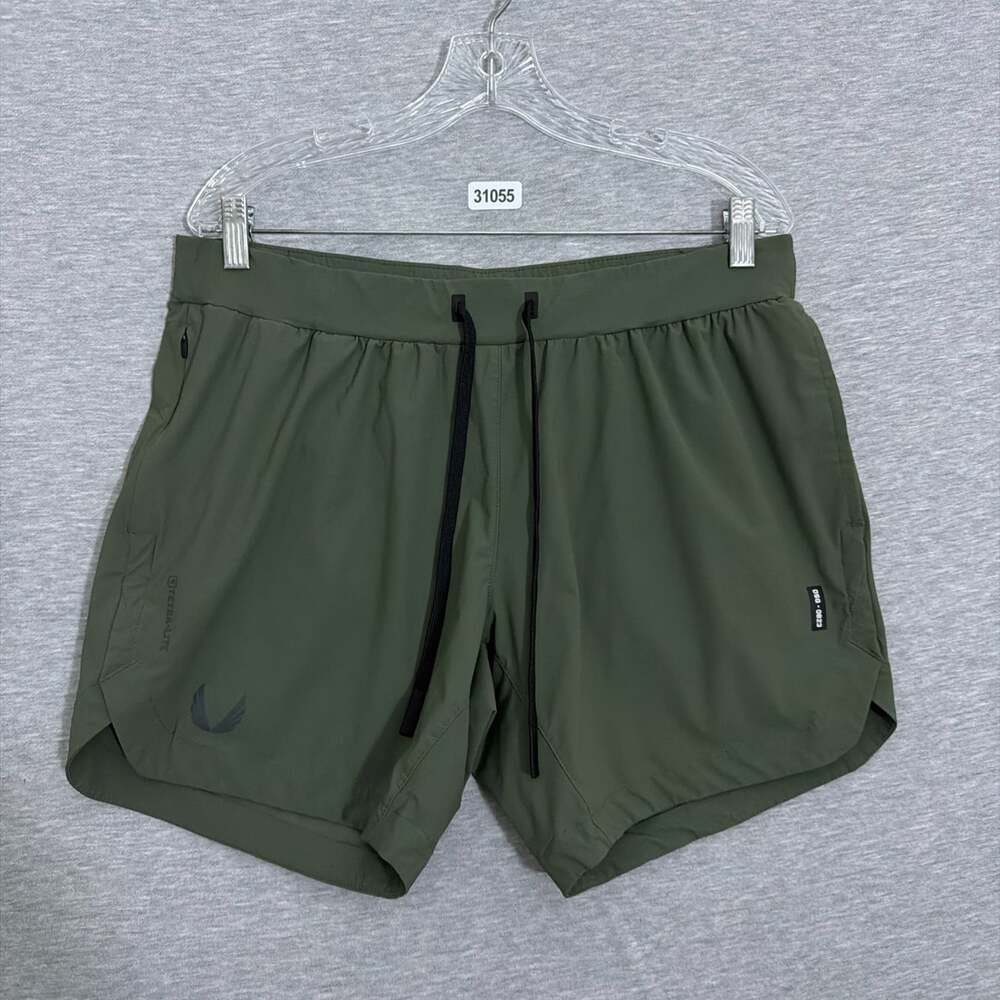 ASRV Silver-Lite Lined Mens Size XL Olive Green Athletic Shorts Style 0156